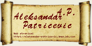 Aleksandar Patričević vizit kartica